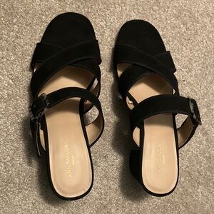 Ann Taylor Black Strappy Sandals